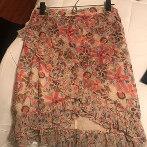 Free People ruffled skirt with flowers